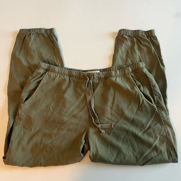 CLOTH & STONE Women’s Medium Olive Green Drawstring Joggers With Front Pockets - Picture 4 of 12